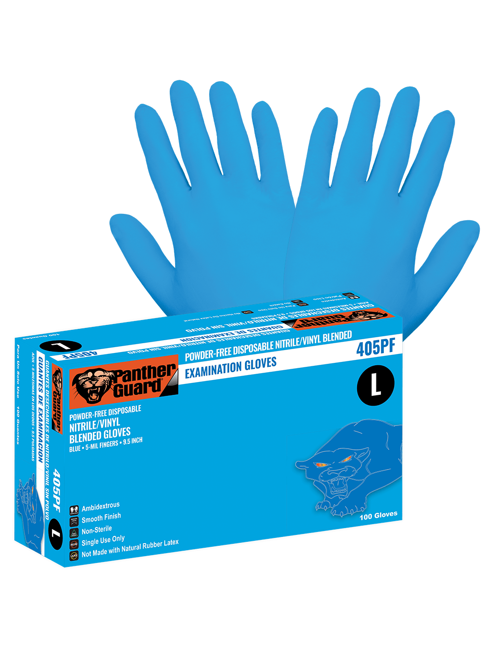 High Five N192 Powder-Free Nitrile Gloves Cobalt Blue Pack of 100 Medium