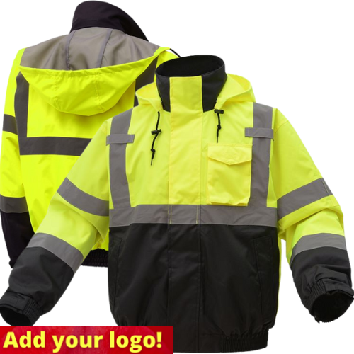 SKSAFETY High Visibility Reflective Jackets for Men, Waterproof Class 3  Safety Jacket with Pockets, Hi Vis Yellow Coats with Black Bottom, Mens  Work