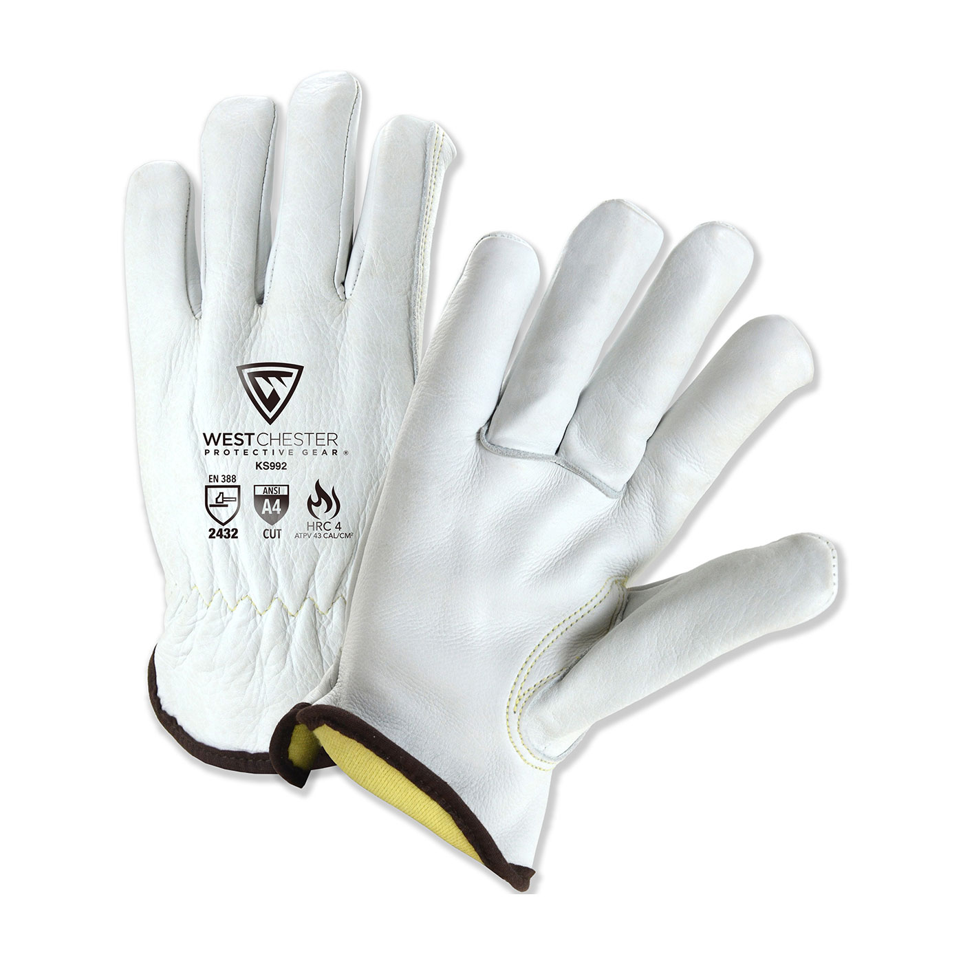 Premium Cow Grain Leather Gloves.Level 4 Cut Resistant.Electric Arc Resistant.XL