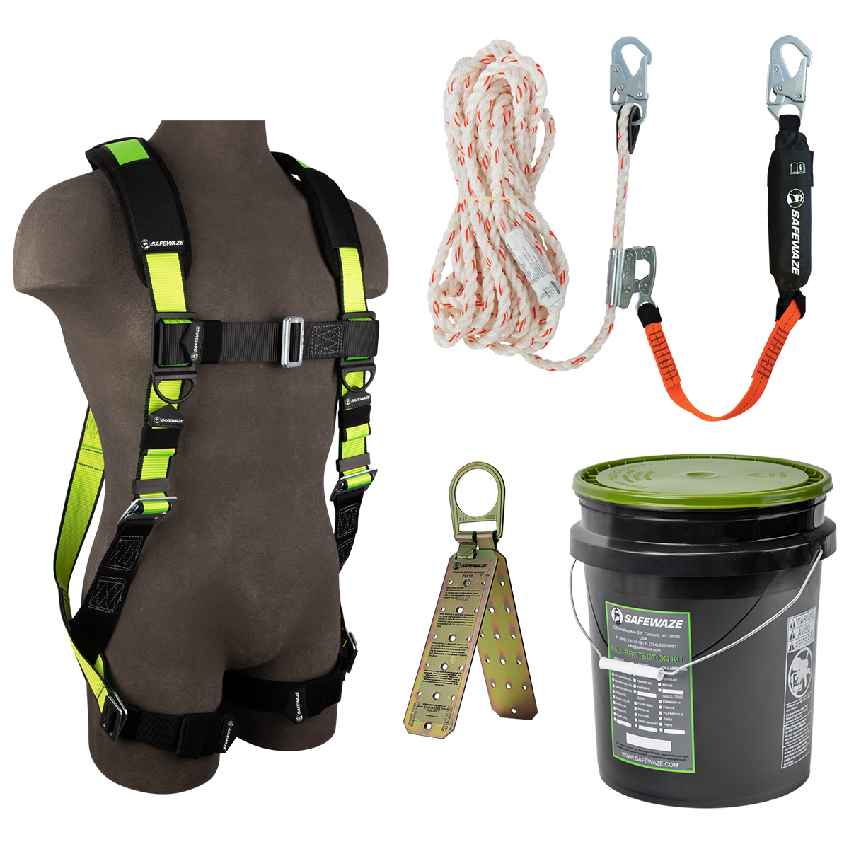 Yale Kit7 (Roofers Kit) Height Safety Kit with 2 Point Harness, 20m Auto  Rope Grab, Sling and Carry Case - LiftingSafety