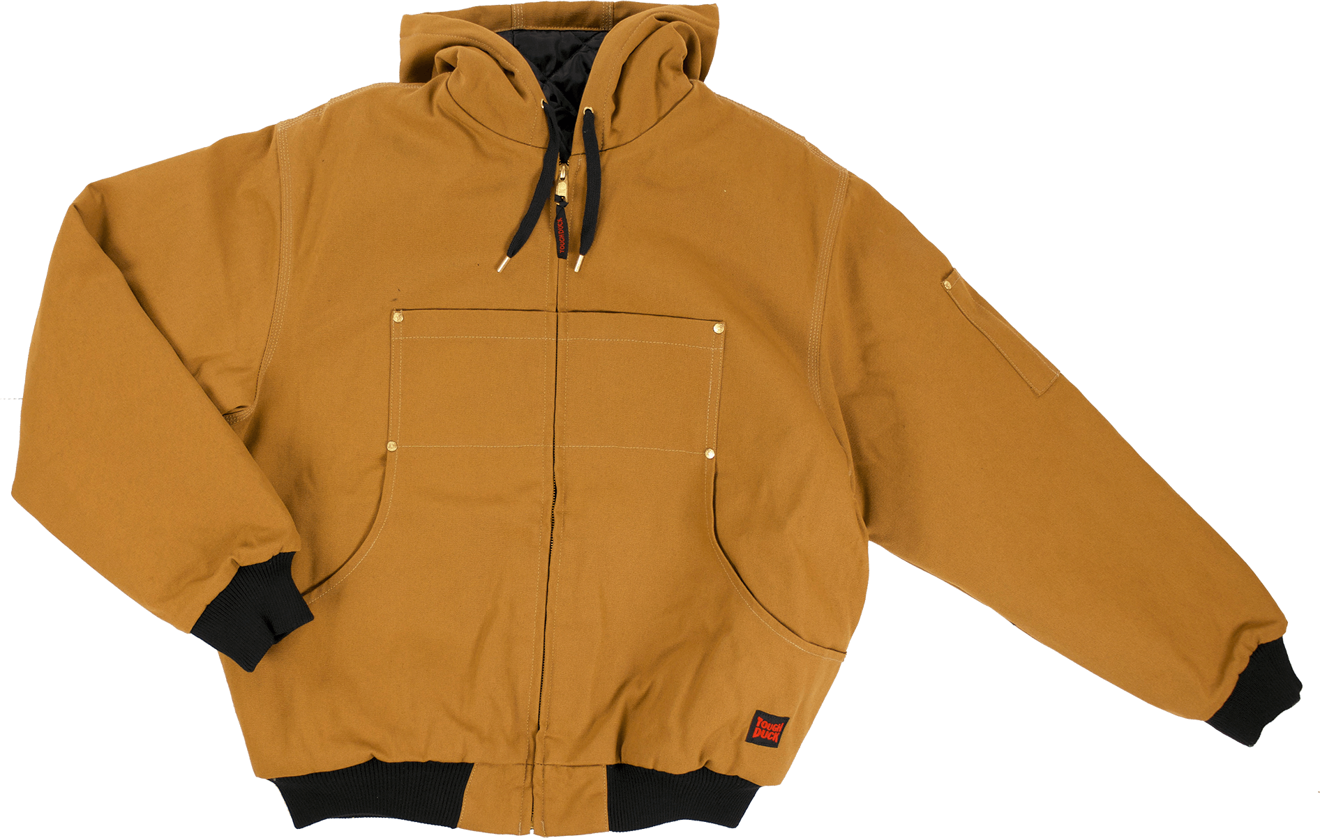 Tough Duck® Workwear WJ30 Brown Hooded Duck Bomber Jacket, Water and Wind  Resistant - X-Large Tall.