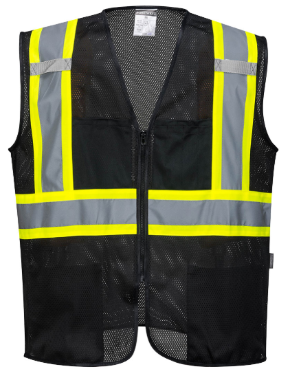 Portwest US391 Hi-Vis Black Safety Vest, 2X | Critical Tool